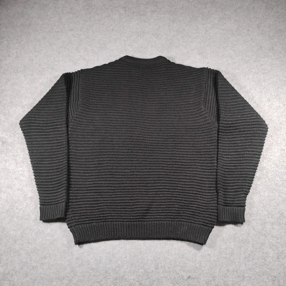 Vintage EMS Eastern Mountain Sports Men's S Wool Ribbed Crewneck Sweater Black